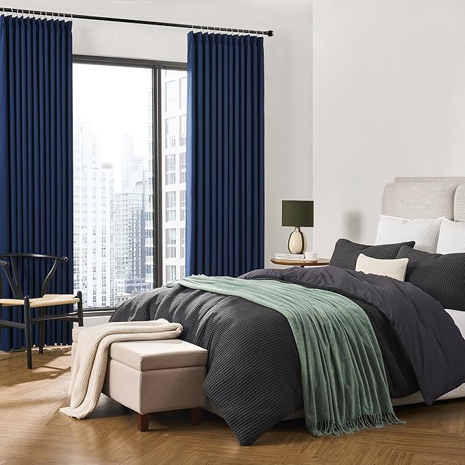 Pinch Pleated Curtains 100 Inches Long 2 Panels Set, Thermal Insulated Blackout - Image 4