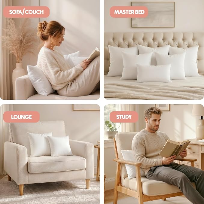 Utopia Bedding 18x18 Pillow Inserts, 2 Pack | Indoor cushion inserts - Image 5