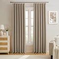 Pinch Pleated Window Curtain Panels 150 Inches Long Light Blocking Solid by KEQIAOSUOCAI