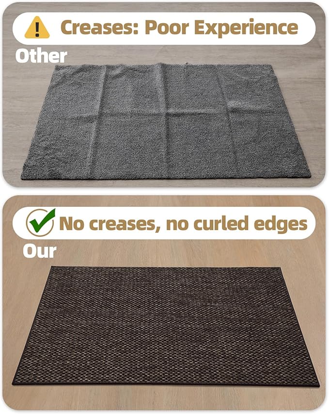 Color&Geometry Front Door Mat Indoor 24"x40", Rugs for Entryway, Non Slip Washable Low-Profile Inside, Entry Mat Entry Rug Door Mat Indoor Entrance, Brown (Rolled-up NO Creases)