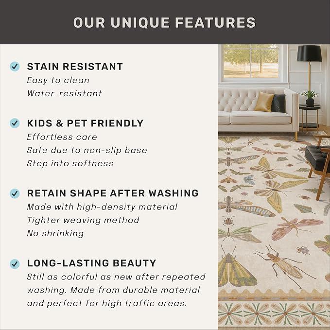 Floral 4x6 Rugs for Small Living Room - Image 7