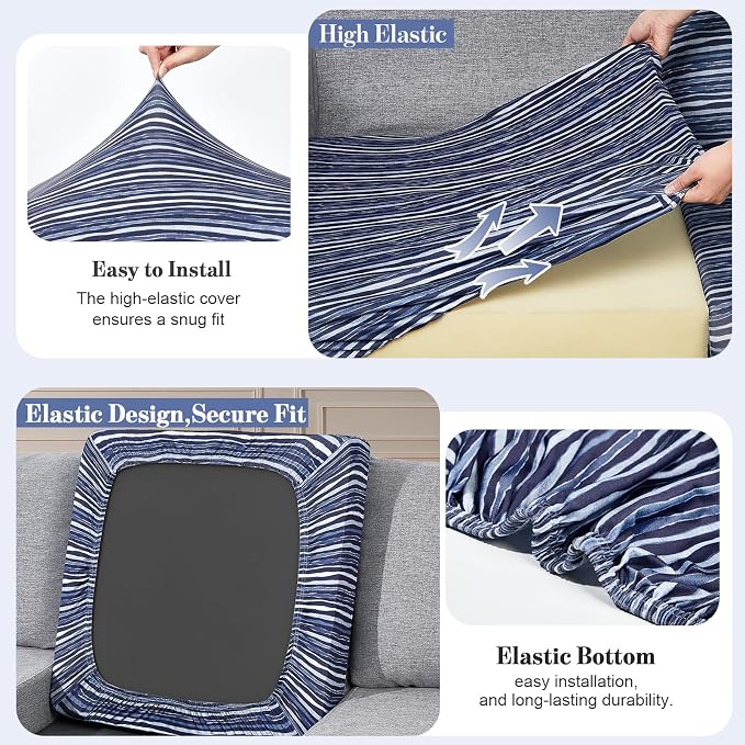 4Pcs Patio Cushion Covers Stretch Outdoor Furniture Protector Slipcovers | - Image 5
