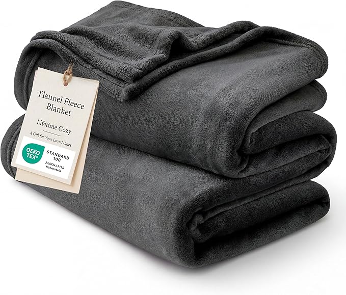 Bedsure GentleSoft Fleece Blanket California King Size Charcoal by Unknown