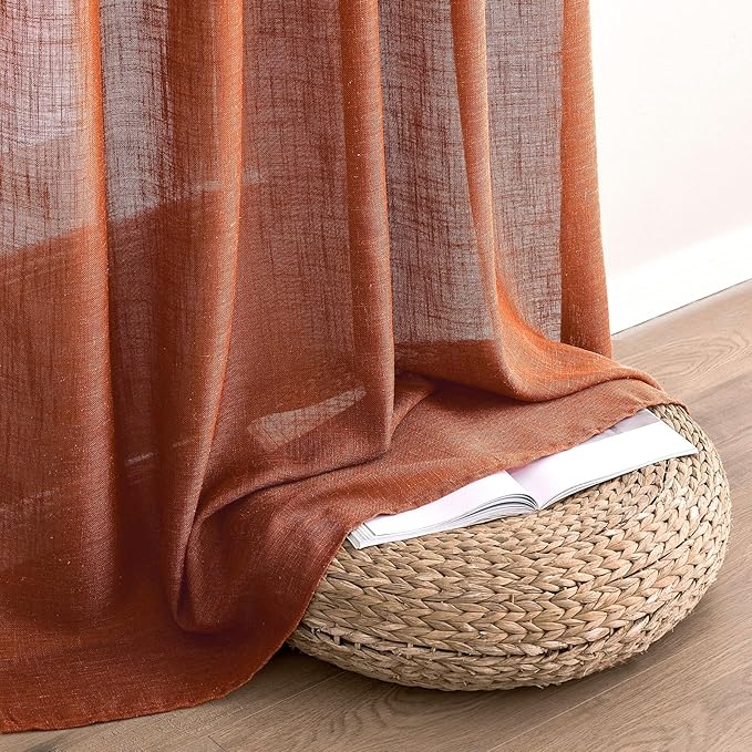 MIULEE Rust Curtains 90 Inch Length 2 Panels - Image 6