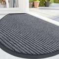 OLANLY Half Circle Front Door Mat 47x23, Waterproof Heavy-Duty Doormat | Grey by OLANLY