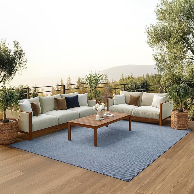 Nourison Home Positano 6' x 9' Navy Blue Fabric Modern Area Rug (6' x 9')