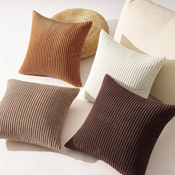 Topfinel Gold Brown Gradient Fall Pillow Case Rustic Throw Pillow Covers 22x22 - Image 6