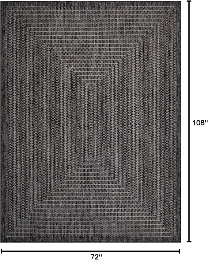 Adiva Rugs Outdoor Indoor Area Rug, Weather Resistant, Easy to Clean, Stain Resistant Floor Mat for Dining Room, Backyard, Deck, Patio (Pebble Weiss, 6' x 9')