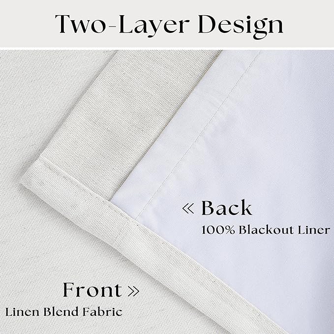 90 Inch Linen Blackout Curtains Pinch Pleated - Image 4