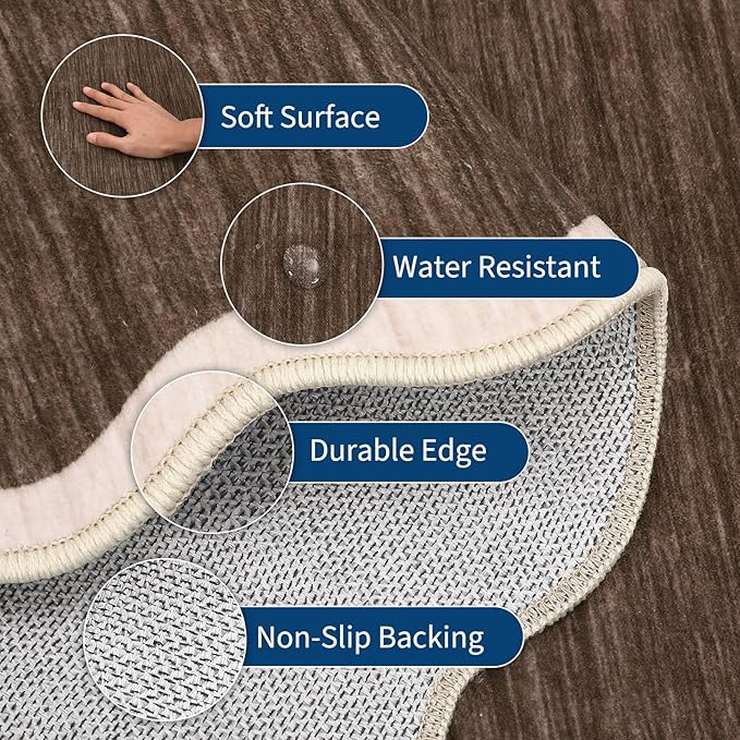GarveeHome Scalloped Washable Area Rugs 9 x 12 Rug - Image 4