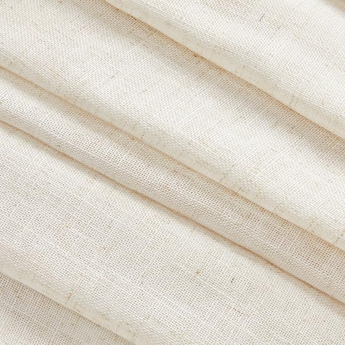 MYSKY HOME Country Curtains for Sliding Glass Door, Back Tab Semi Sheer Curtain - Image 6