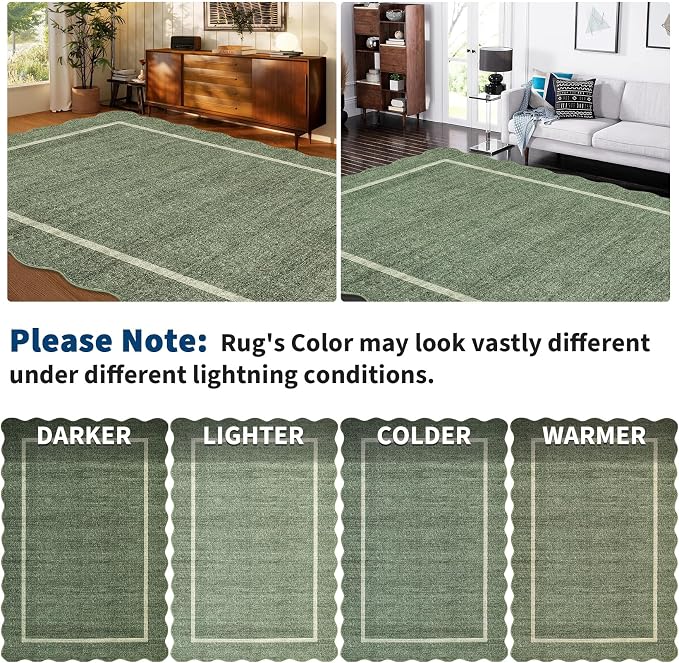 GarveeHome Scalloped 3x5 Area Rug Washable Rug - Image 8