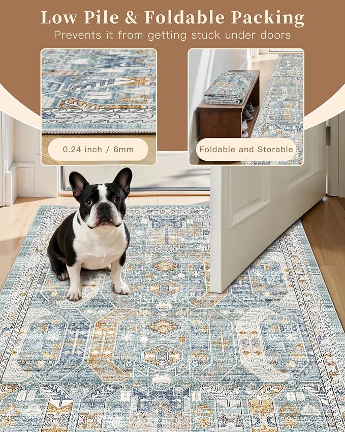 Madane Washable Area Rug 2x3 Small Entryway Rugs Non-Slip, Low Pile Floor Carpet - Image 6