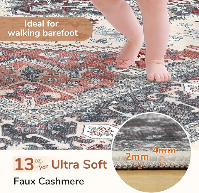 OPPODREAM Soft Area Rugs 4x6, Low-Pile Washable Rugs 4x6 - Image 2