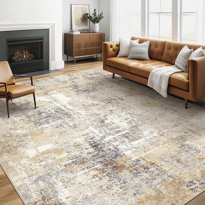 LOONGRUG 6x8 Area Rug Washable Neutral Modern Abstract Living Room Rugs | Soft by LOONGRUG