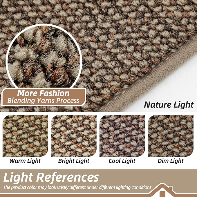 BEQHAUSE Dirt Trapper Door Mat 32" x 48" Half Circle Non Slip Rugs, Taupe | - Image 8