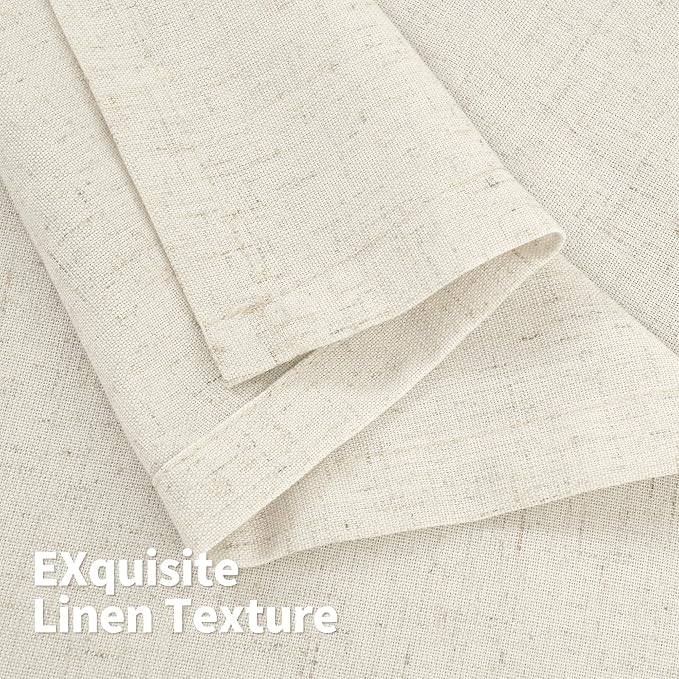 YoungsTex Linen Semi Sheer Curtains 63 Inch Length 2 Panels Set - Image 8