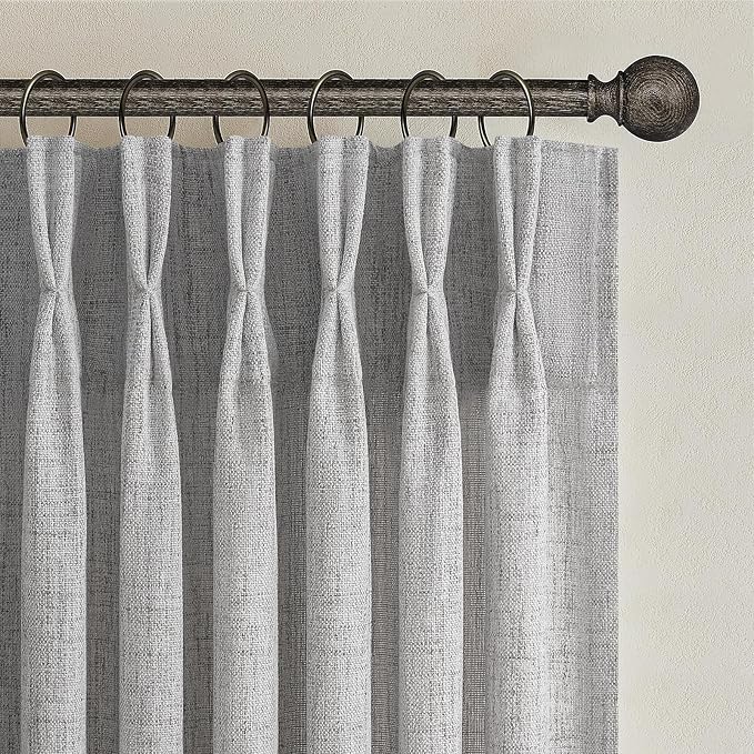 Light Gray Semi Sheer Viral 90 Inch Long Curtains - Image 2
