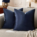 GIGIZAZA Navy Blue Velvet Pillow Covers 18x18, Square Solid Throw Pillow Covers by GIGIZAZAFocusingonhomedecoration