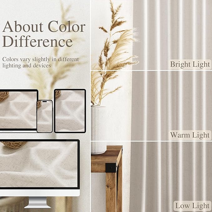 Nanspring Pearl White Linen Curtains - Image 3