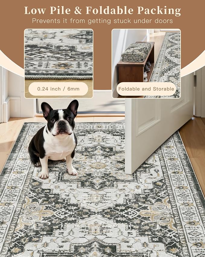 Madane Hallway Runner Rug 2'6''x12' Kitchen Runners Vintage, Entryway and - Image 6