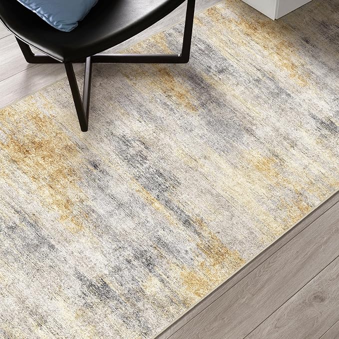 4x8 Washable Kitchen Runner Rug: Modern Abstract Wide Runners - Image 6