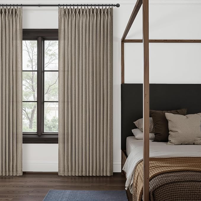 Extra Wide 70 Inch Dark Flax Light Filtering Room Divider Curtains 92 Inches - Image 7