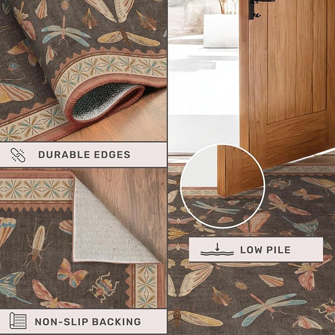 Boho Runner Rug 3x8, Stain Resistant Indoor Carpet - Image 4