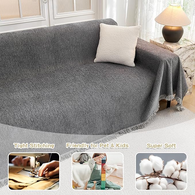 MYSKY HOME Couch Cover for Dogs Washable Couch Covers for 3 Cushion Couch Sofa - Image 2