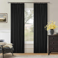 Black 80 Inch Pinch Pleated 100% Blackout Curtains by Twodrapes