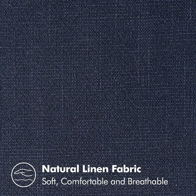 MIULEE Decorative Linen Pillow Covers 26x26 Inch Navy Blue | Boho Farmhouse​ - Image 2