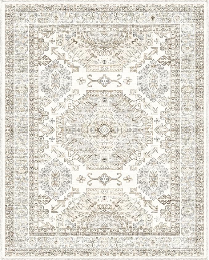 Area Rugs 8x10 for Living Room, Washable Boho 8x10 Area Rugs for Bedroom by PhonzenuoCarpet