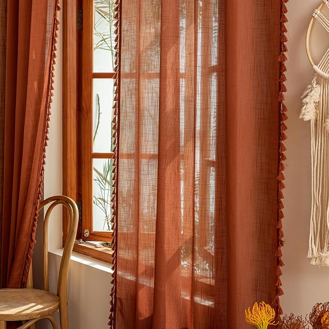 MYSKY HOME Bohemian Farmhouse Ceiling Curtains - Image 5