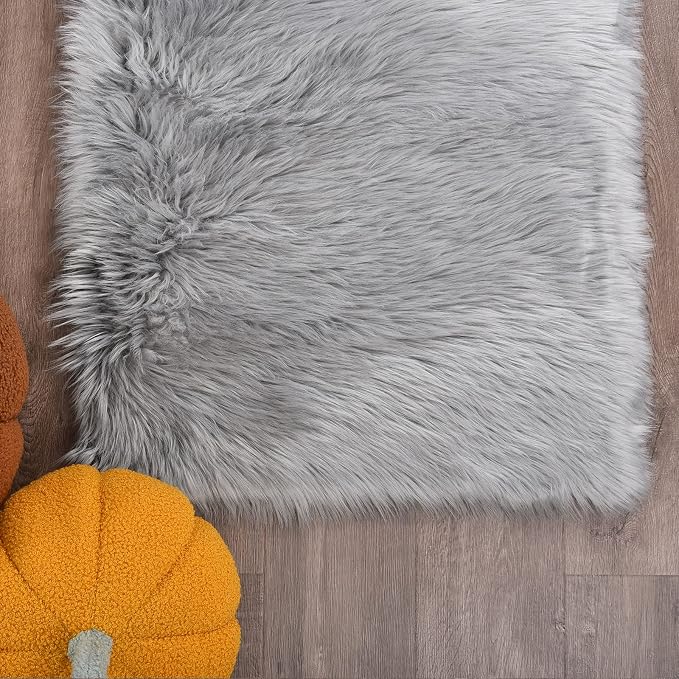 Goolela Grey Fluffy Fuzzy Furry Runner Rug 2x6 - Image 6
