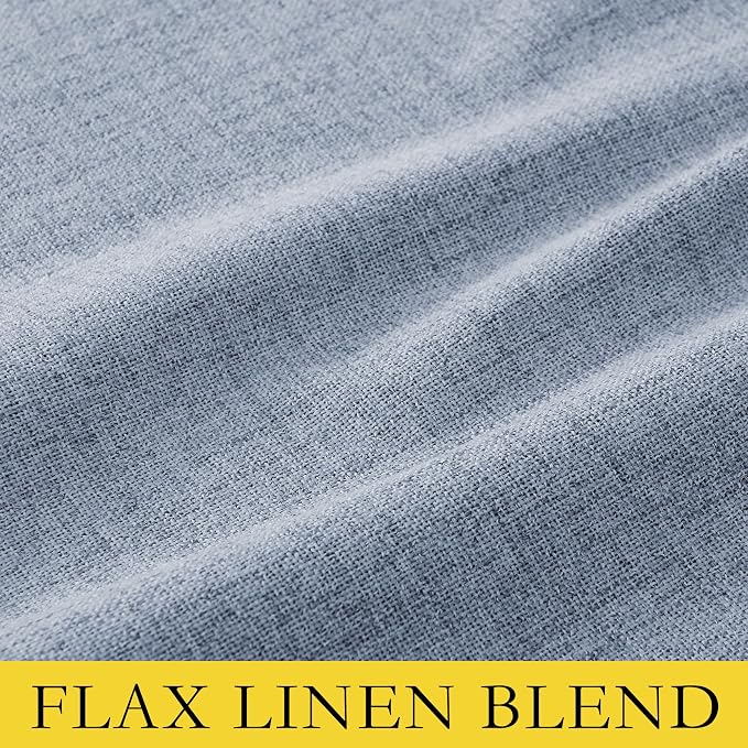 NICETOWN 100% Blackout Stone Blue Linen Curtains 90 inches Length - Image 9