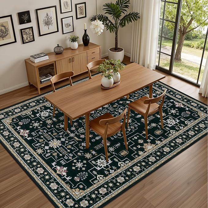 5x7 Area Rugs Living Room: Washable Vintage Rug - Image 5
