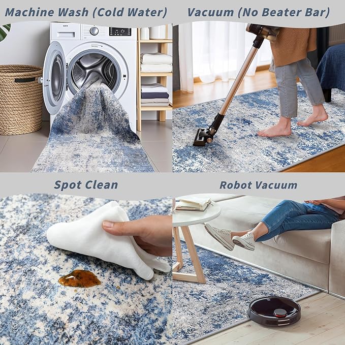 2x10 ft Washable Hallway Runner Rug – Non-Slip Stain-Resistant Low-Pile Long - Image 7