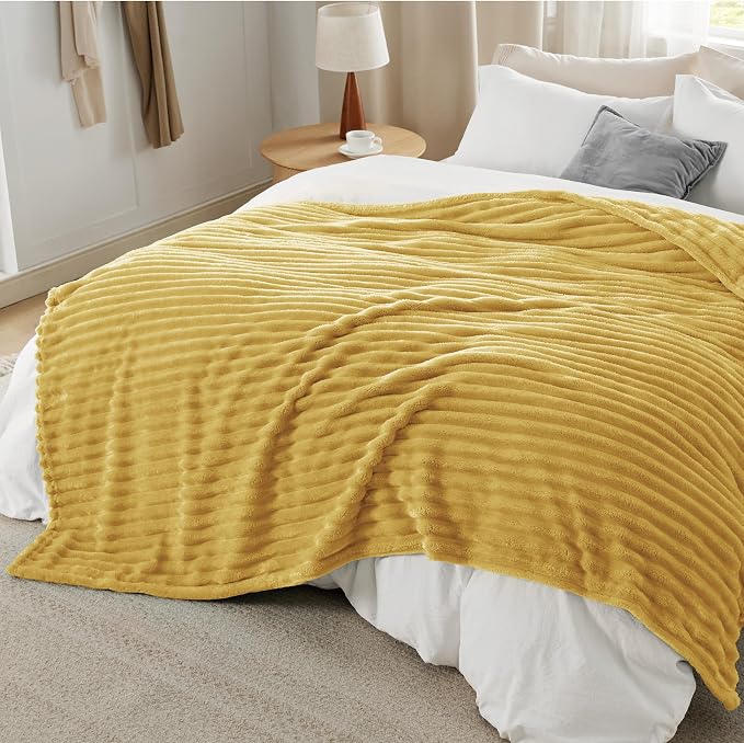 Bedsure GentleSoft Yellow California King Size Blanket - Image 6