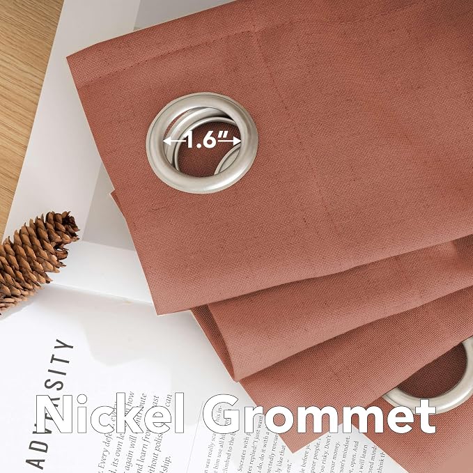 H.VERSAILTEX Linen Curtains Home Decorative Nickel Grommet Semi Sheer Curtains - Image 5