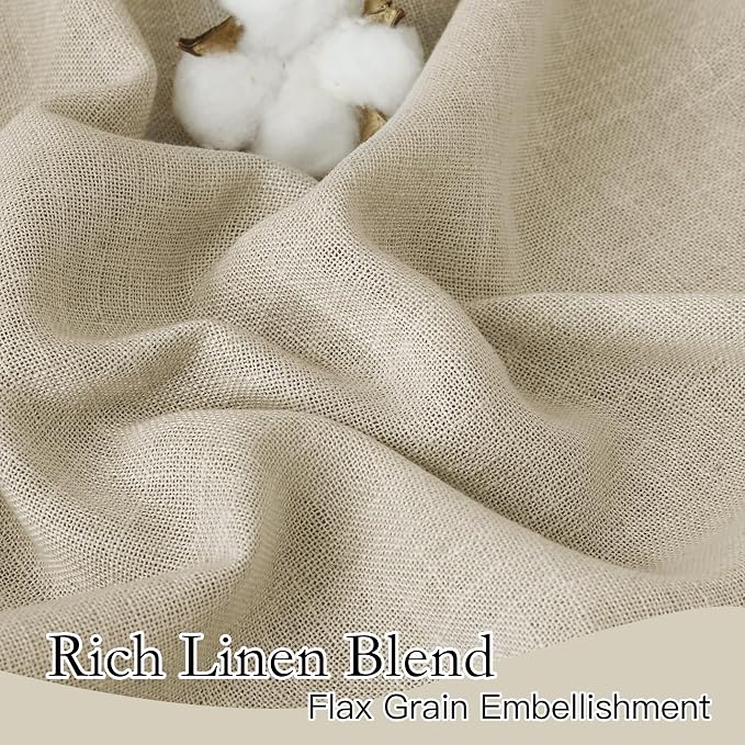 RYB HOME Linen Sheer Curtains 84 inches Length, Glare Light Filter Privacy - Image 3