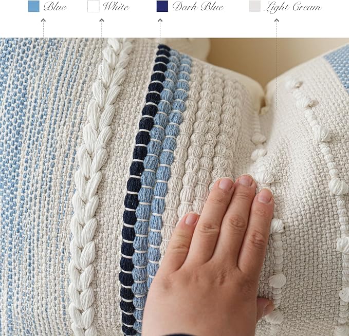 Decorative Lumbar Throw Pillow Cover 12x20 Coastal Blue Accent Cushion - Image 3