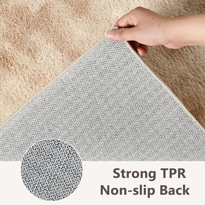 2x8 Tie-dye Beige Runner Rug Washable Non-Slip - Image 5