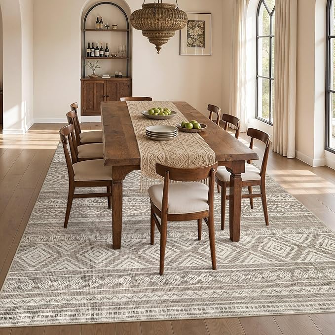 cotiled Boho 6x8 Area Rugs for Living Room: Soft Moroccan Washable Rug | Stain - Image 6