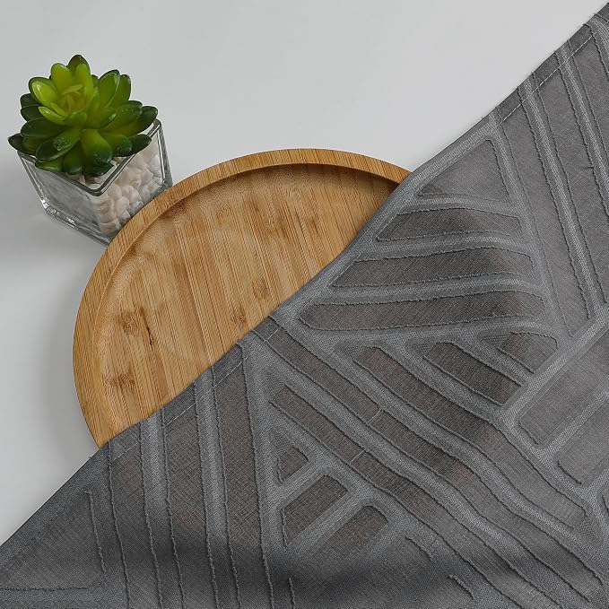 Simplebrand Semi Sheer Charcoal Grey Curtains 84 Inches Long 2 Panels, Light - Image 7