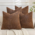 Set of 4 Soft Textured Decorative Throw Pillow Covers 20x20 Inch Cozy Farmhouse by Cozoomy