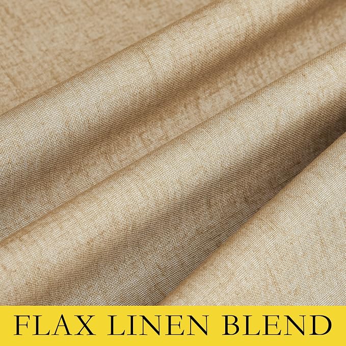 NICETOWN 100% Blackout Camel Linen Curtains 108 inches Length - Image 7