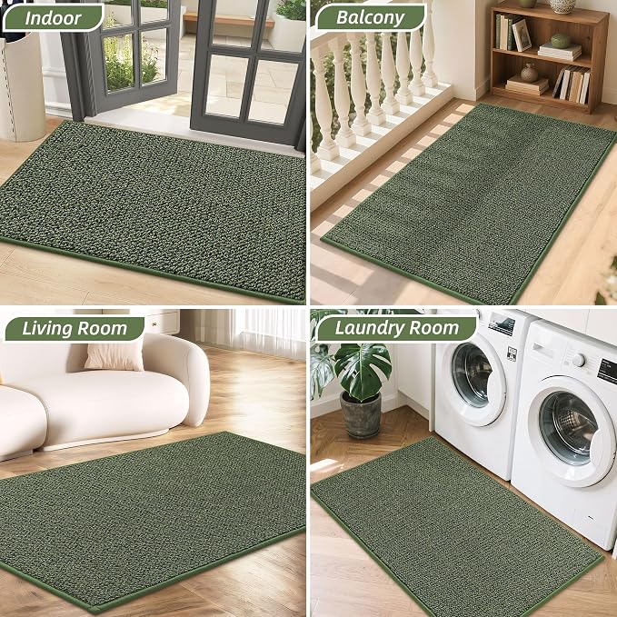 BEQHAUSE Dirt Trapper Door Mat 20" x 32", Non-Slip Washable Doormats, Low - Image 8