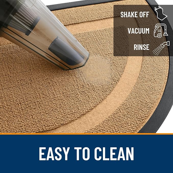 OLANLY Half Circle Front Door Mat Outside 33x21 All-Season Rubber Doormat | - Image 5