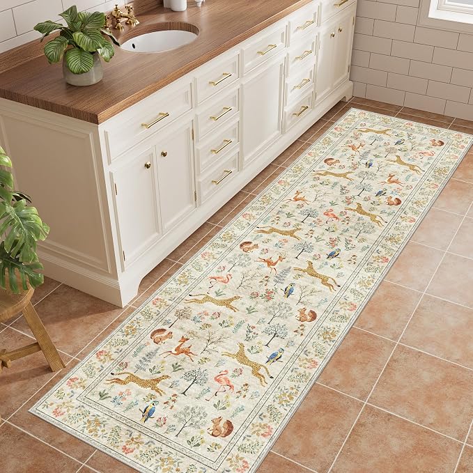 DUKINO 2.6x8 Rug for Hallway, Washable Kitchen Runner Rug Non Slip, Stain - Image 3