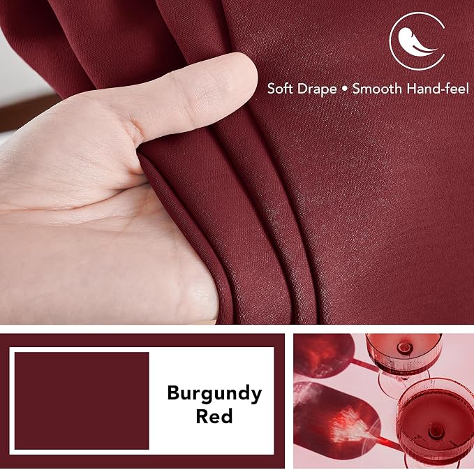 Deconovo Blackout Curtains, Thermal Insulated, W70 x L108 2 Panels, Back Tab - Image 7